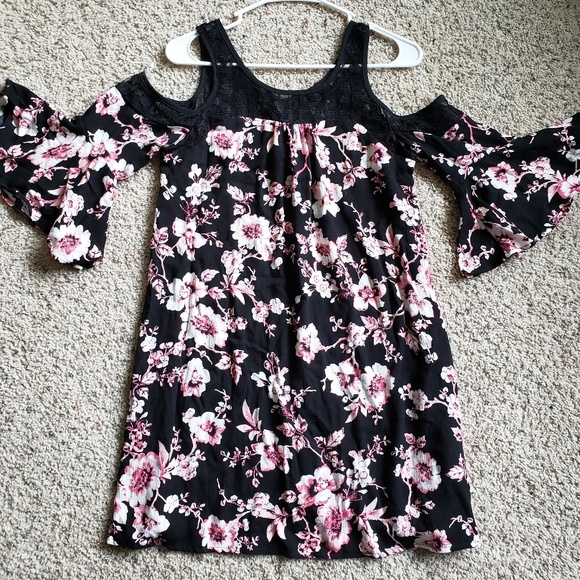 Francesca's Blue Rain Beautiful Floral Dress - Picture 1 of 3